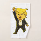 Happy Trump, Funny Trump, Funny Meme Chibi Cartoon バスタオルセット (ハンドタオル)