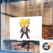 Happy Trump Lapel Pin Chibi Cartoon Funny Meme Pop ウィンドウサイン (カフェ窓)
