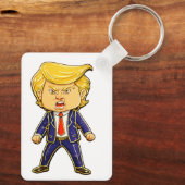 Happy Trump Lapel Pin Chibi Cartoon Funny Meme Pop キーホルダー (裏面)