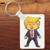 Happy Trump Lapel Pin Chibi Cartoon Funny Meme Pop キーホルダー (正面)