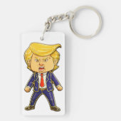 Happy Trump Lapel Pin Chibi Cartoon Funny Meme Pop キーホルダー (裏面)