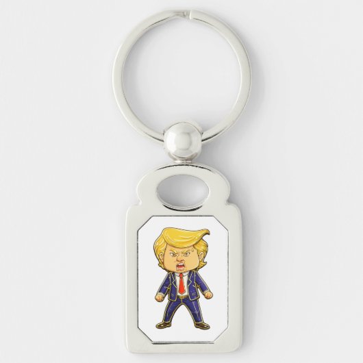 Happy Trump Lapel Pin Chibi Cartoon Funny Meme Pop キーホルダー (正面)