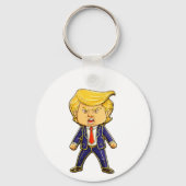 Happy Trump Lapel Pin Chibi Cartoon Funny Meme Pop キーホルダー (裏面)