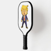 Happy Trump Lapel Pin Chibi Cartoon Funny Meme Pop ピックルボールラケット (左)