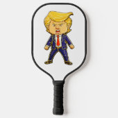 Happy Trump Lapel Pin Chibi Cartoon Funny Meme Pop ピックルボールラケット (裏面)