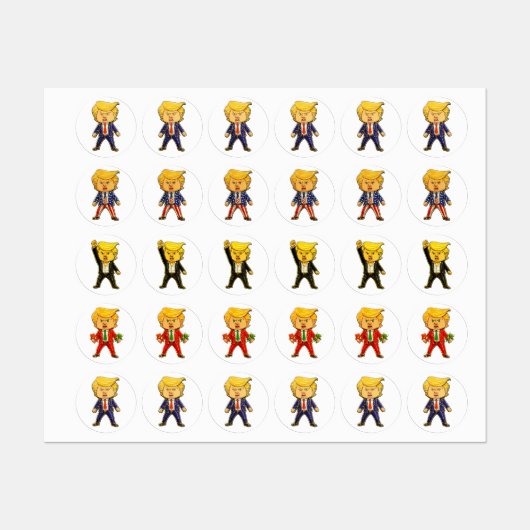 Happy Trump Lapel Pin Funny Trump Meme Cartoon Art ラベル (シート)