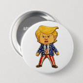 Happy Trump Lapel Pin MAGA US Flag Patriotic Meme 缶バッジ (正面&裏面)