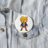 Happy Trump Lapel Pin MAGA US Flag Patriotic Meme 缶バッジ (インサイチュ)
