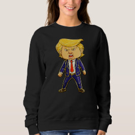 Happy Trump Lapel Pin Meme Angry Trump Pop Art スウェットシャツ