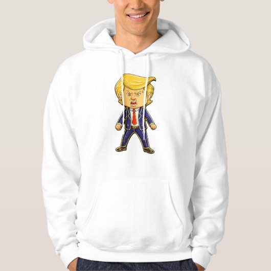 Happy Trump Lapel Pin Meme Angry Trump Pop Art パーカ (正面)