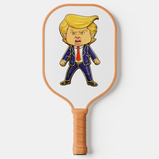 Happy Trump Lapel Pin Meme Angry Trump Pop Art ピックルボールラケット (正面)