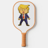 Happy Trump Lapel Pin Meme Angry Trump Pop Art ピックルボールラケット (裏面)