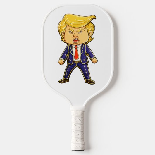 Happy Trump Lapel Pin Meme Angry Trump Pop Art ピックルボールラケット (正面)