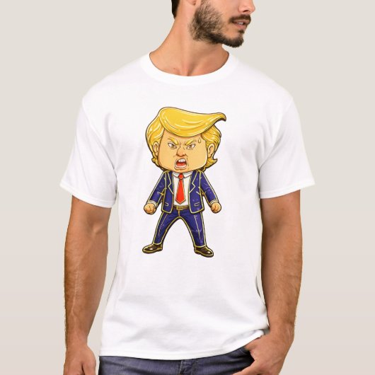 Happy Trump Lapel Pin Meme Angry Trump Pop Art Tシャツ (正面)