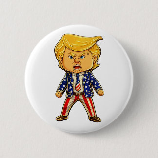 Happy Trump Lapelle Chibi Cartoon Patriotic Meme 缶バッジ