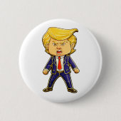 Happy Trump Pin Chibi Cartoon Funny Meme Pop 缶バッジ (正面)