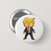 Happy Trump Pin Chibi Cartoon Funny Meme Pop 缶バッジ (正面&裏面)