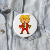 Happy Trump Pin Funny Trump Bull Bear Trump Meme 缶バッジ (インサイチュ)