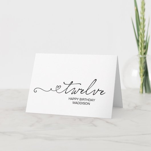 Happy Twelfth Birthday Turning Twelve Personalised カード (正面)