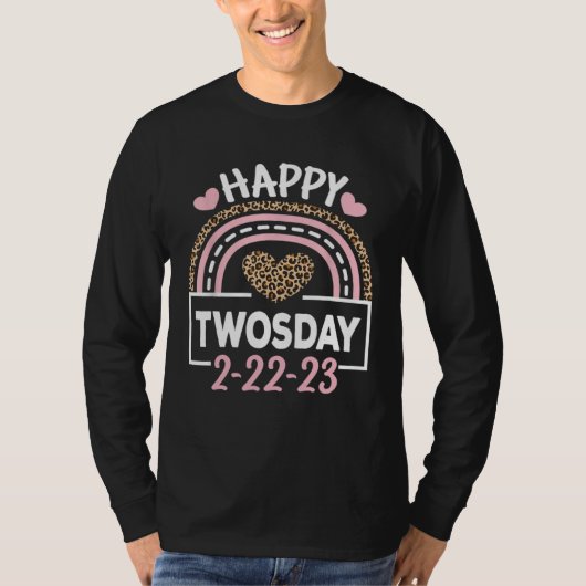 Happy Twosday 2023  Pink Leopard Twos Day 22223 Tシャツ (正面)