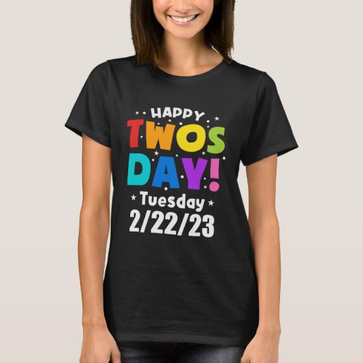 Happy Twosday 2023 Shirt Pink Leopard Twos Day 222 Tシャツ (正面)