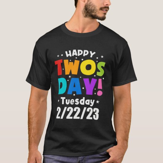 Happy Twosday 2023 Shirt Pink Leopard Twos Day 222 Tシャツ (正面)