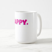 HAPPY Typography – Bold Positive Vibes Design コーヒーマグカップ (正面右)