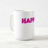 HAPPY Typography – Bold Positive Vibes Design コーヒーマグカップ (正面左)