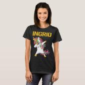 Happy Unicorn - イングリッド 名前 Tシャツ (正面フル)