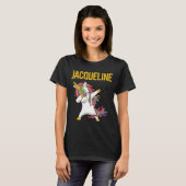Happy Unicorn - ジャクリーン 名前 Tシャツ (正面フル)