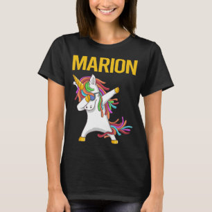 Happy Unicorn - マリオン 名前入りデザイン Tシャツ