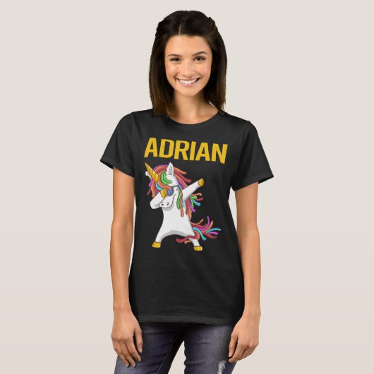Happy Unicorn - Adrian Name Tシャツ (正面フル)