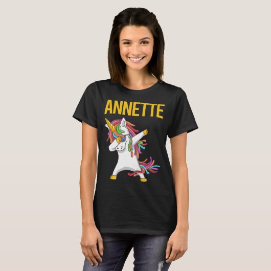 Happy Unicorn - Annette Name Tシャツ (正面フル)