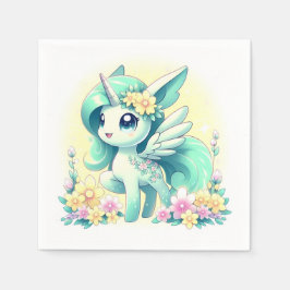 Happy Unicorn Baby Shower スタンダードカクテルナプキン