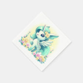 Happy Unicorn Baby Shower スタンダードカクテルナプキン (角)