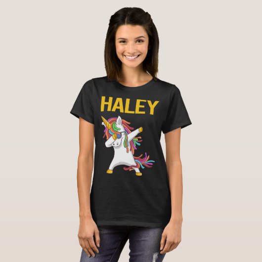 Happy Unicorn - Haley Name Tシャツ (正面フル)