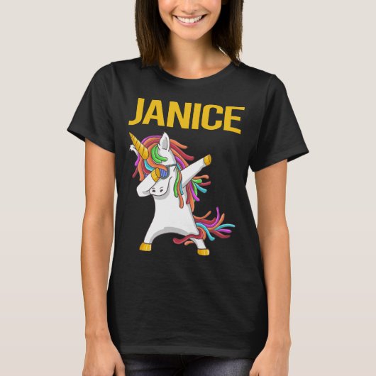 Happy Unicorn - Janice Name Tシャツ (正面)