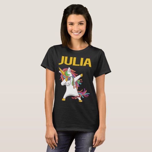 Happy Unicorn - Julia Name Tシャツ (正面フル)
