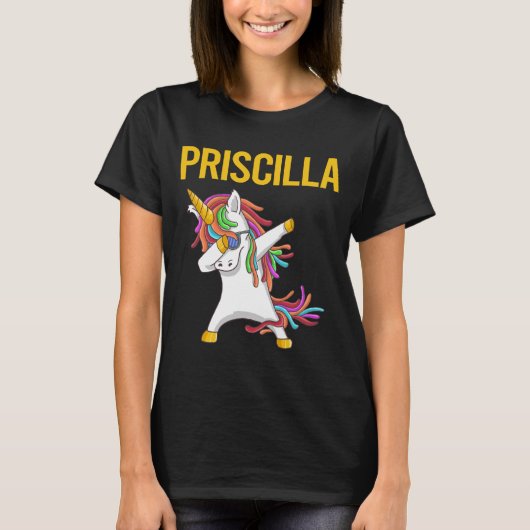 Happy Unicorn - Priscilla Name Tシャツ (正面)