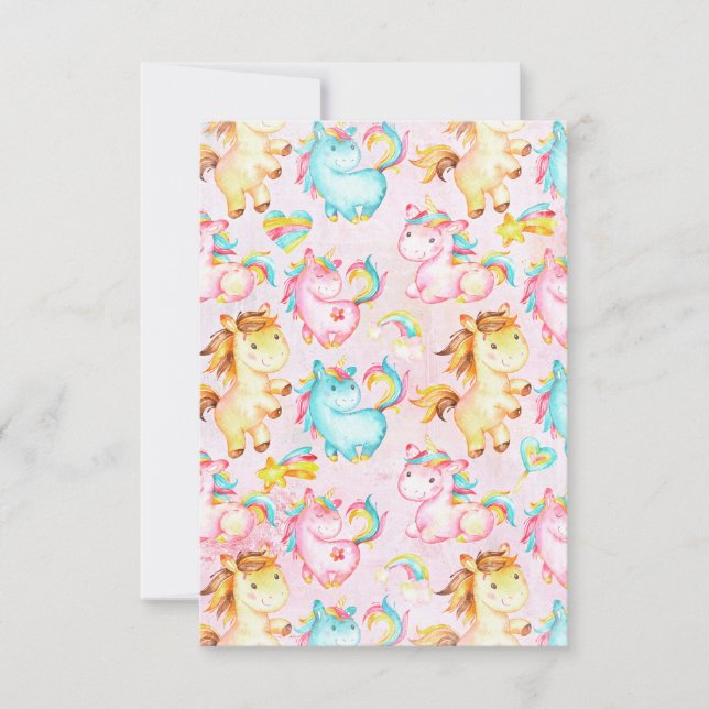 Happy Unicorns Pattern-Unicorn Love in Pink (正面)