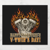 Happy V-Twin’s Day, Anti Valentine, Chopper Lovers ビールラベル (シングルラベル)