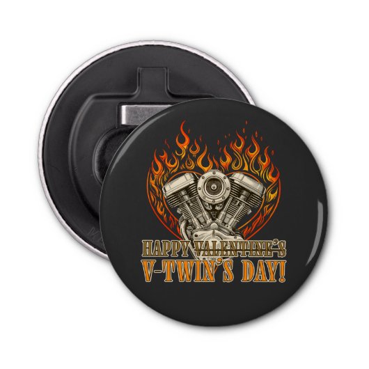 Happy V-Twin’s Day, Anti Valentine, Chopper Lovers 栓抜き (正面)