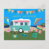 Happy Vacation Lakeside Camping ポストカード (正面)
