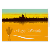 Happy Vaisakhi、Cityscape Silhouette in India (正面横)