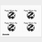 Happy Valentinの日ステッカーの衣装 長方形シール (シート)