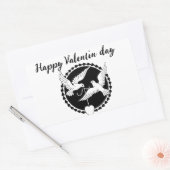 Happy Valentinの日ステッカーの衣装 長方形シール (封筒)