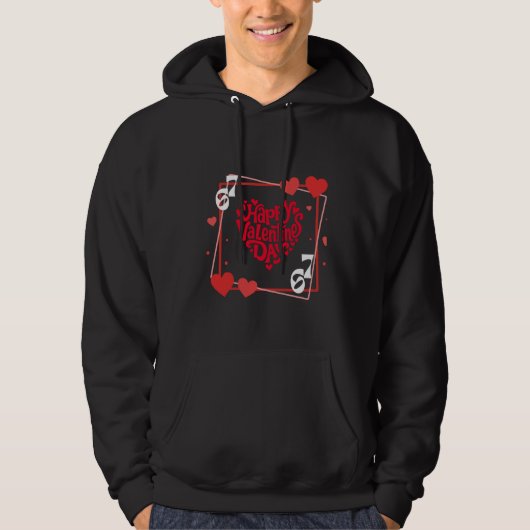 Happy Valentine 67 Red Heart Hoodie パーカ (正面)