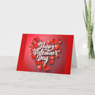 Happy Valentine card strawberry love card サンキューカード