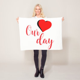 Happy Valentine Day フリースブランケット