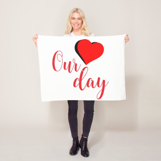 Happy Valentine Day フリースブランケット (インサイチュ)